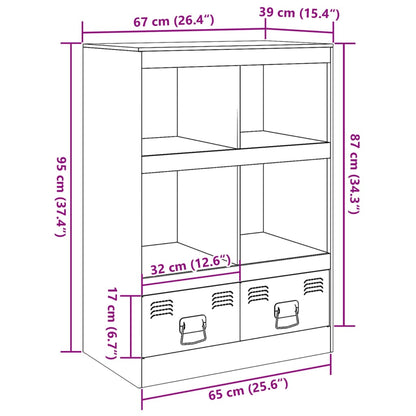 Aparador alto 67x39x95 cm aço branco