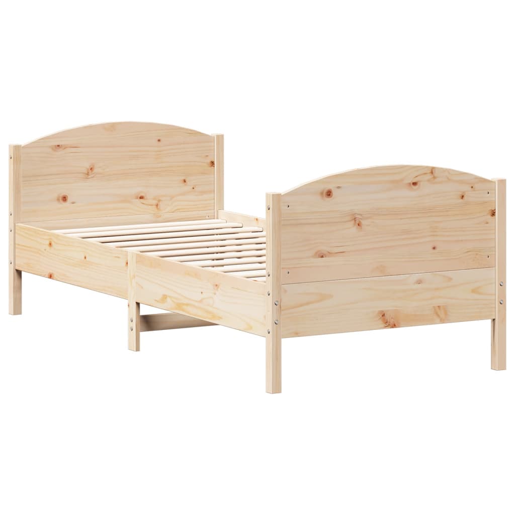 Estrutura de cama com cabeceira 90x190 cm pinho maciço