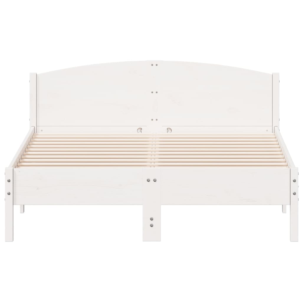 Estrutura de cama com cabeceira 120x200 cm pinho maciço branco