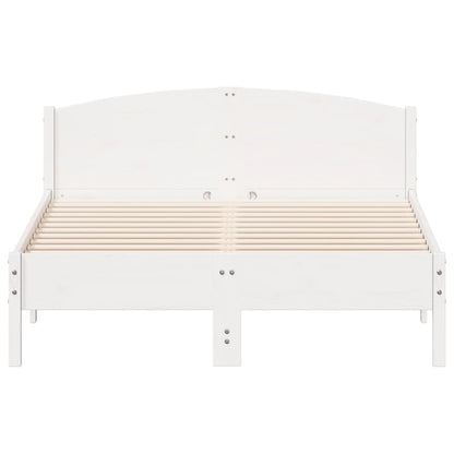 Estrutura cama c/ cabeceira 140x190 cm pinho maciço branco