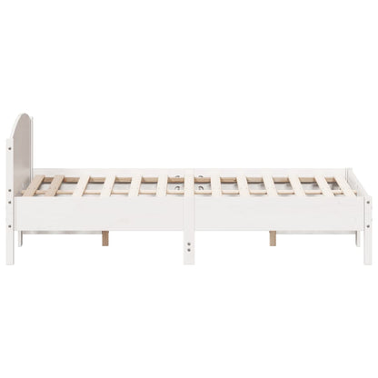 Estrutura cama c/ cabeceira 140x190 cm pinho maciço branco