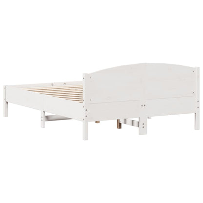 Estrutura cama c/ cabeceira 140x190 cm pinho maciço branco