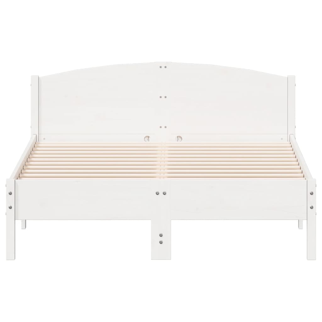 Estrutura cama c/ cabeceira 135x190 cm pinho maciço branco