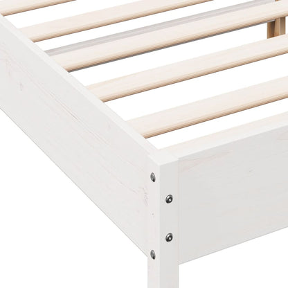 Estrutura cama c/ cabeceira 135x190 cm pinho maciço branco