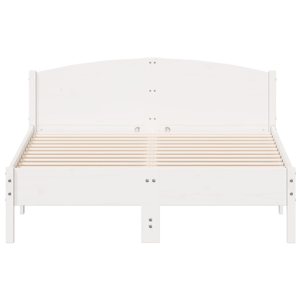 Estrutura cama c/ cabeceira 120x190 cm pinho maciço branco