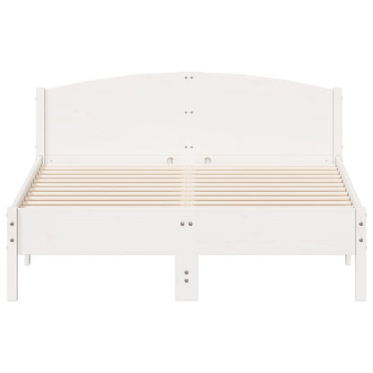 Estrutura cama c/ cabeceira 120x190 cm pinho maciço branco