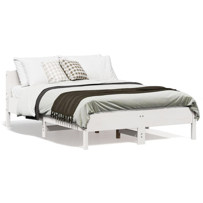 Estrutura cama c/ cabeceira 120x190 cm pinho maciço branco