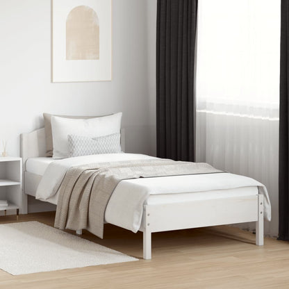 Estrutura de cama com cabeceira 100x200cm pinho maciço branco