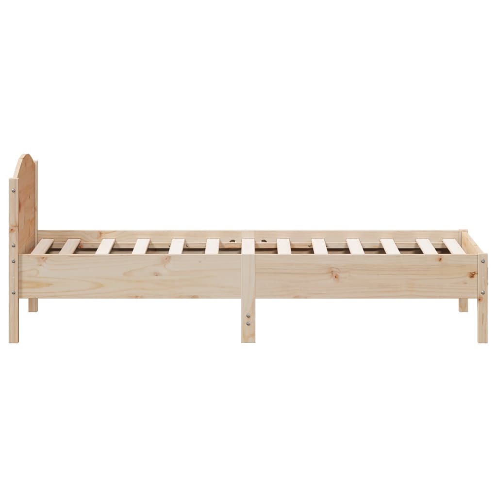 Estrutura de cama com cabeceira 90x190 cm pinho maciço