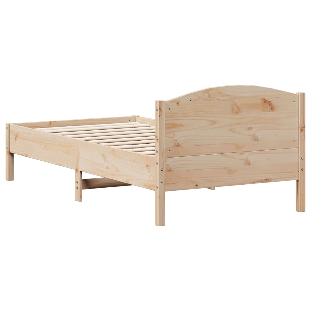 Estrutura de cama com cabeceira 90x190 cm pinho maciço