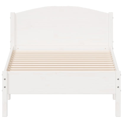 Estrutura de cama com cabeceira 90x190 cm pinho maciço branco