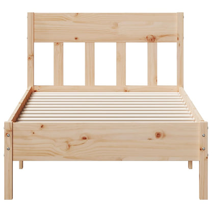 Estrutura de cama com cabeceira 90x190 cm pinho maciço