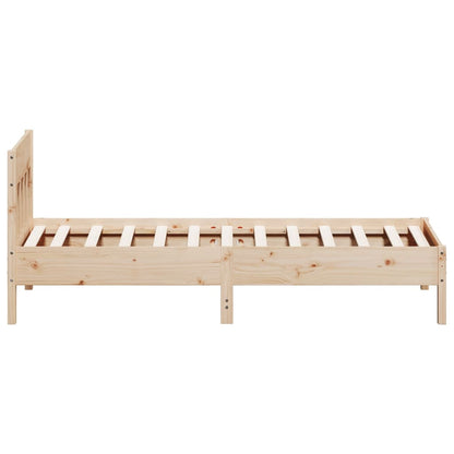 Estrutura de cama com cabeceira 90x190 cm pinho maciço