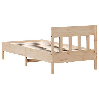 Estrutura de cama com cabeceira 90x190 cm pinho maciço