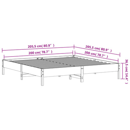 Estrutura de cama 200x200 cm madeira de pinho maciça branco