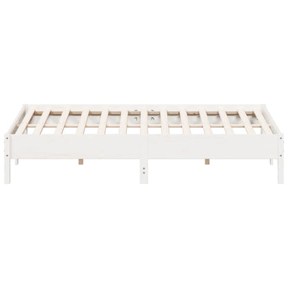 Estrutura de cama madeira de pinho maciça 180x200 cm branco