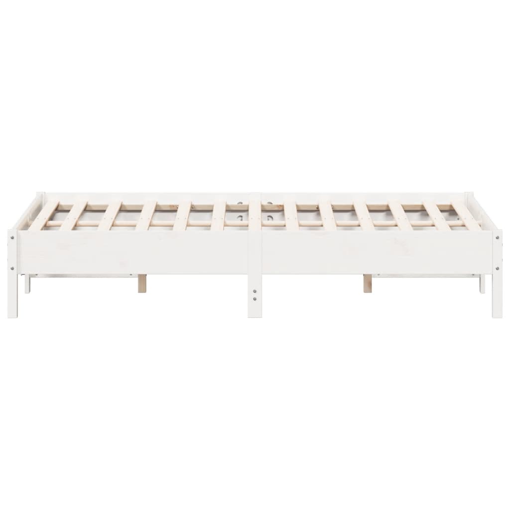 Estrutura de cama 160x200 cm madeira de pinho maciça branco