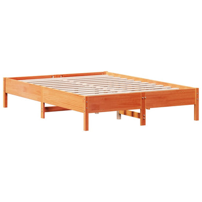 Estrutura de cama 160x200 cm madeira pinho maciça castanho cera