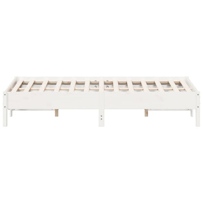 Estrutura de cama 150x200 cm madeira de pinho maciça branco