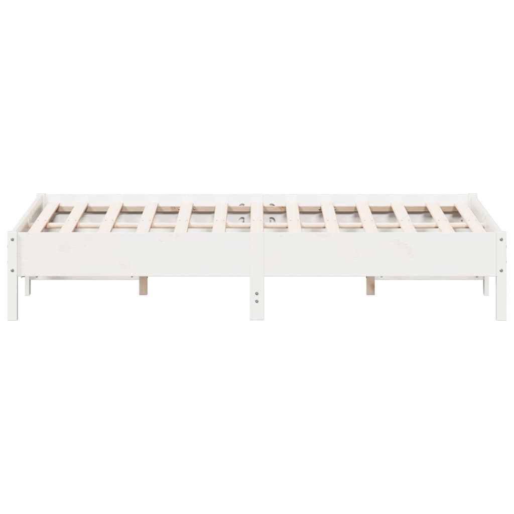 Estrutura de cama 140x200 cm madeira de pinho maciça branco