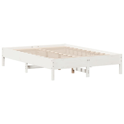 Estrutura de cama 140x200 cm madeira de pinho maciça branco