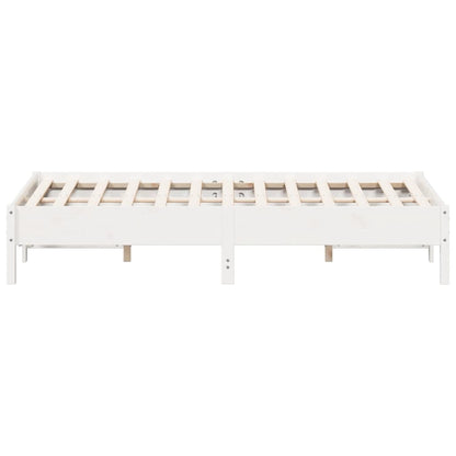 Estrutura de cama 120x200 cm madeira de pinho maciça branco2