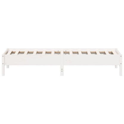 Estrutura de cama 90x200 cm madeira de pinho maciça branco