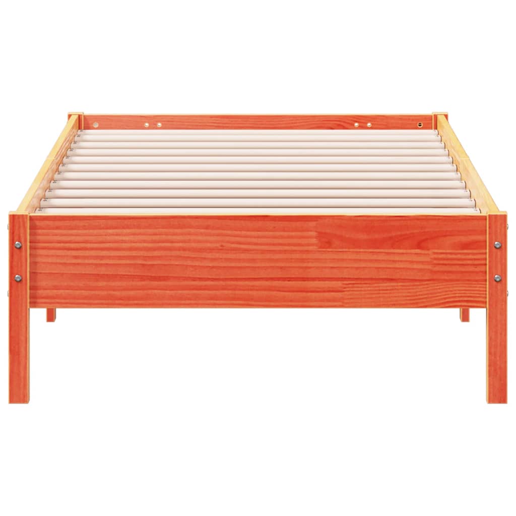 Estrutura de cama 90x200 cm madeira pinho maciça castanho cera