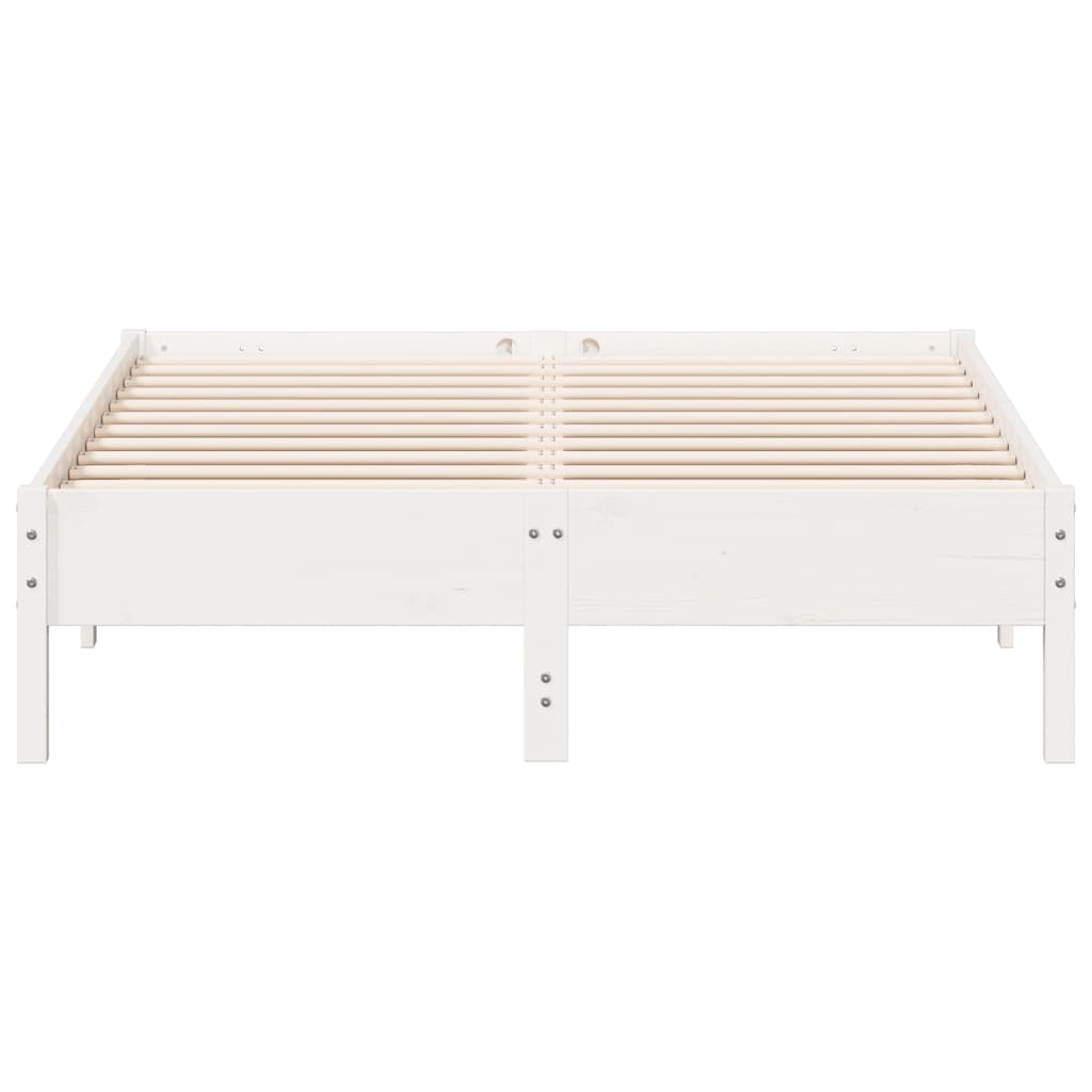 Estrutura de cama 135x190 cm madeira de pinho maciça branco