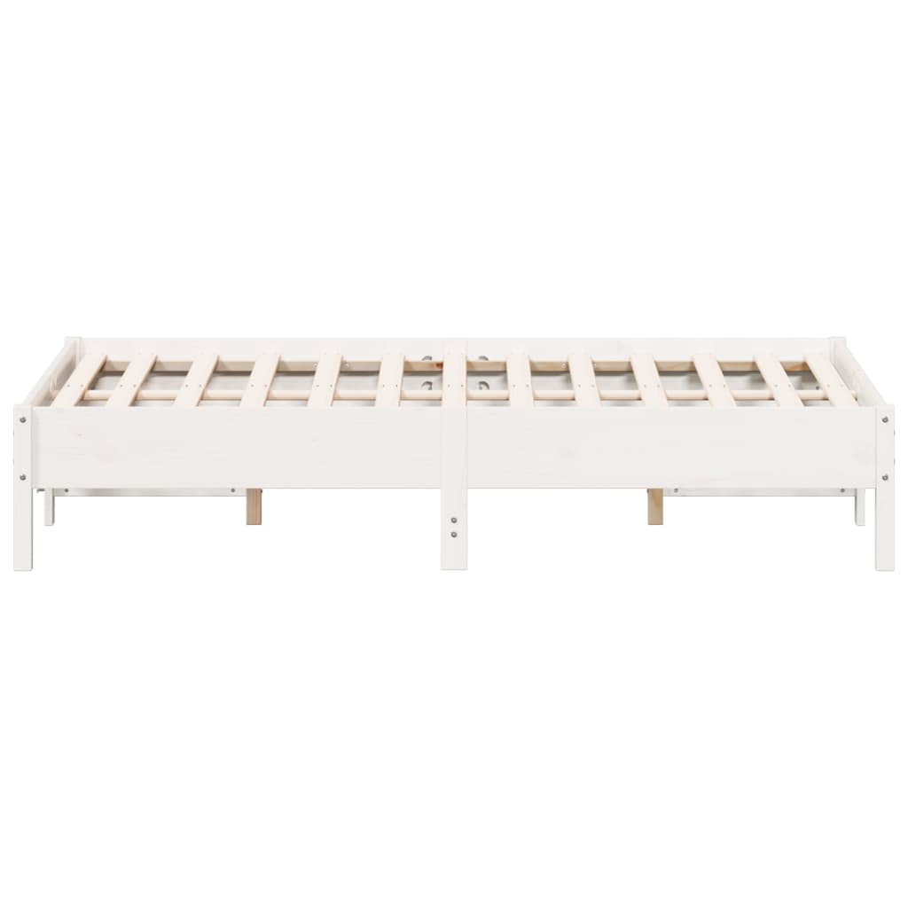 Estrutura de cama 135x190 cm madeira de pinho maciça branco