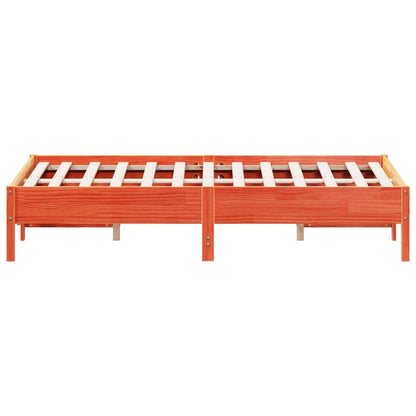 Estrutura de cama 135x190 cm madeira pinho maciça castanho cera