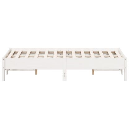 Estrutura de cama 120x190 cm pinho maciço branco