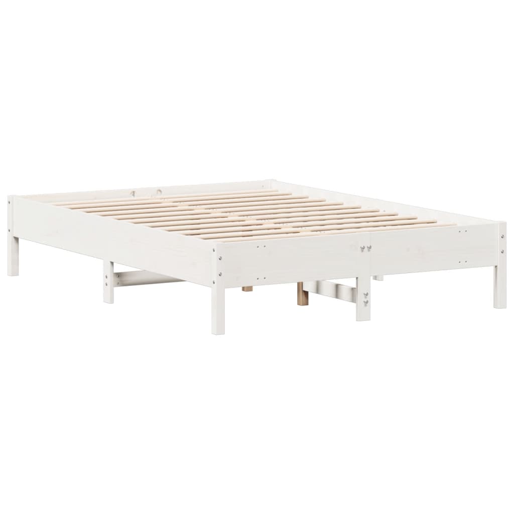 Estrutura de cama 120x190 cm pinho maciço branco