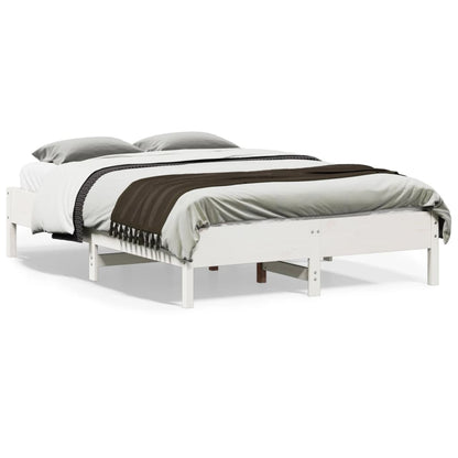 Estrutura de cama 120x190 cm pinho maciço branco