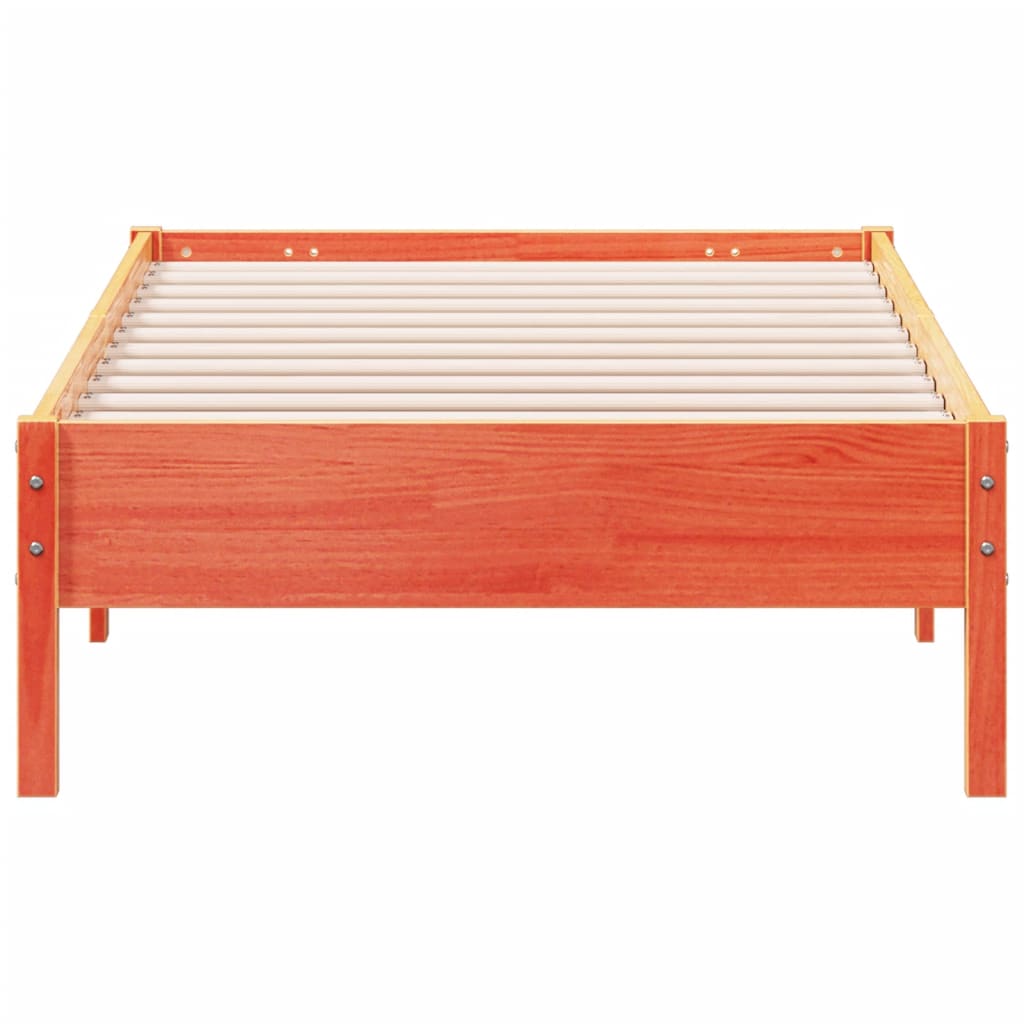 Estrutura de cama 90x190 cm madeira pinho maciça castanho cera