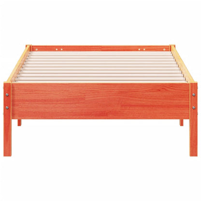 Estrutura de cama 90x190 cm madeira pinho maciça castanho cera