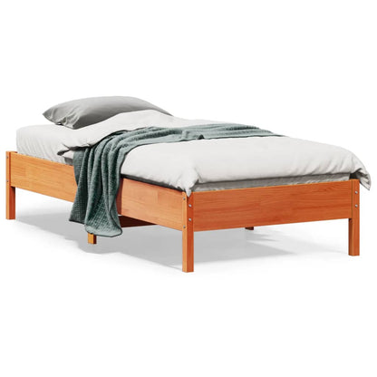 Estrutura de cama 90x190 cm madeira pinho maciça castanho cera