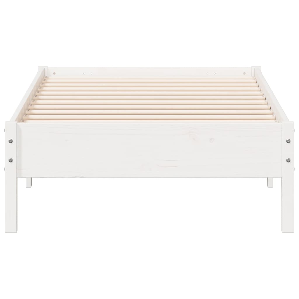 Estrutura de cama 75x190 cm madeira de pinho maciça branco