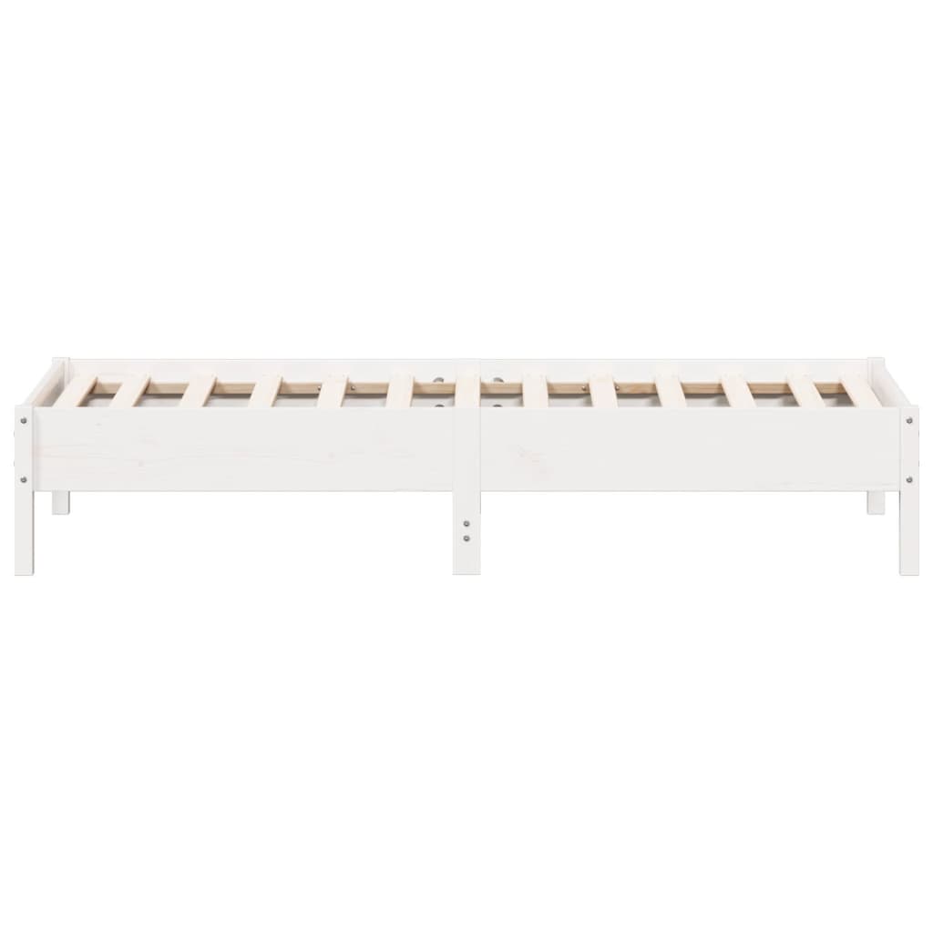 Estrutura de cama 75x190 cm madeira de pinho maciça branco