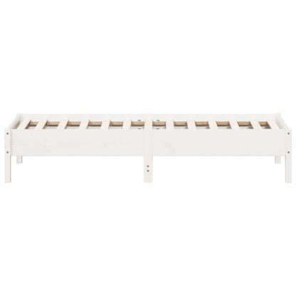 Estrutura de cama 75x190 cm madeira de pinho maciça branco