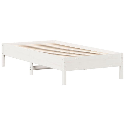 Estrutura de cama 75x190 cm madeira de pinho maciça branco