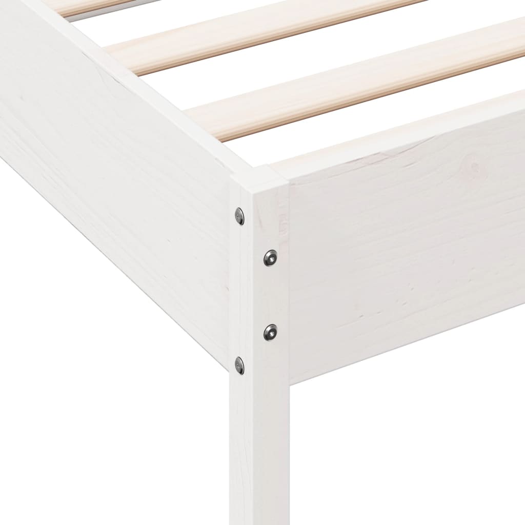 Estrutura de cama 75x190 cm madeira de pinho maciça branco