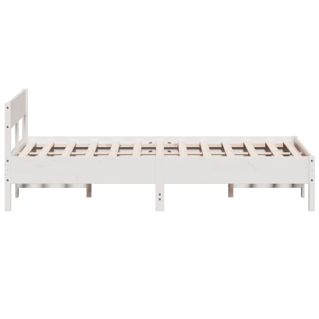 Estrutura de cama com cabeceira 120x200 cm pinho maciço branco