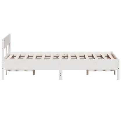 Estrutura de cama com cabeceira 120x200 cm pinho maciço branco