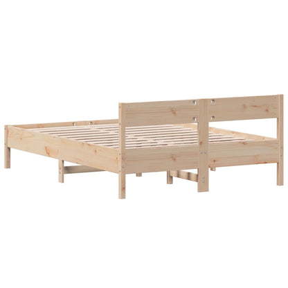 Estrutura cama c/ cabeceira 140x190 cm pinho maciço