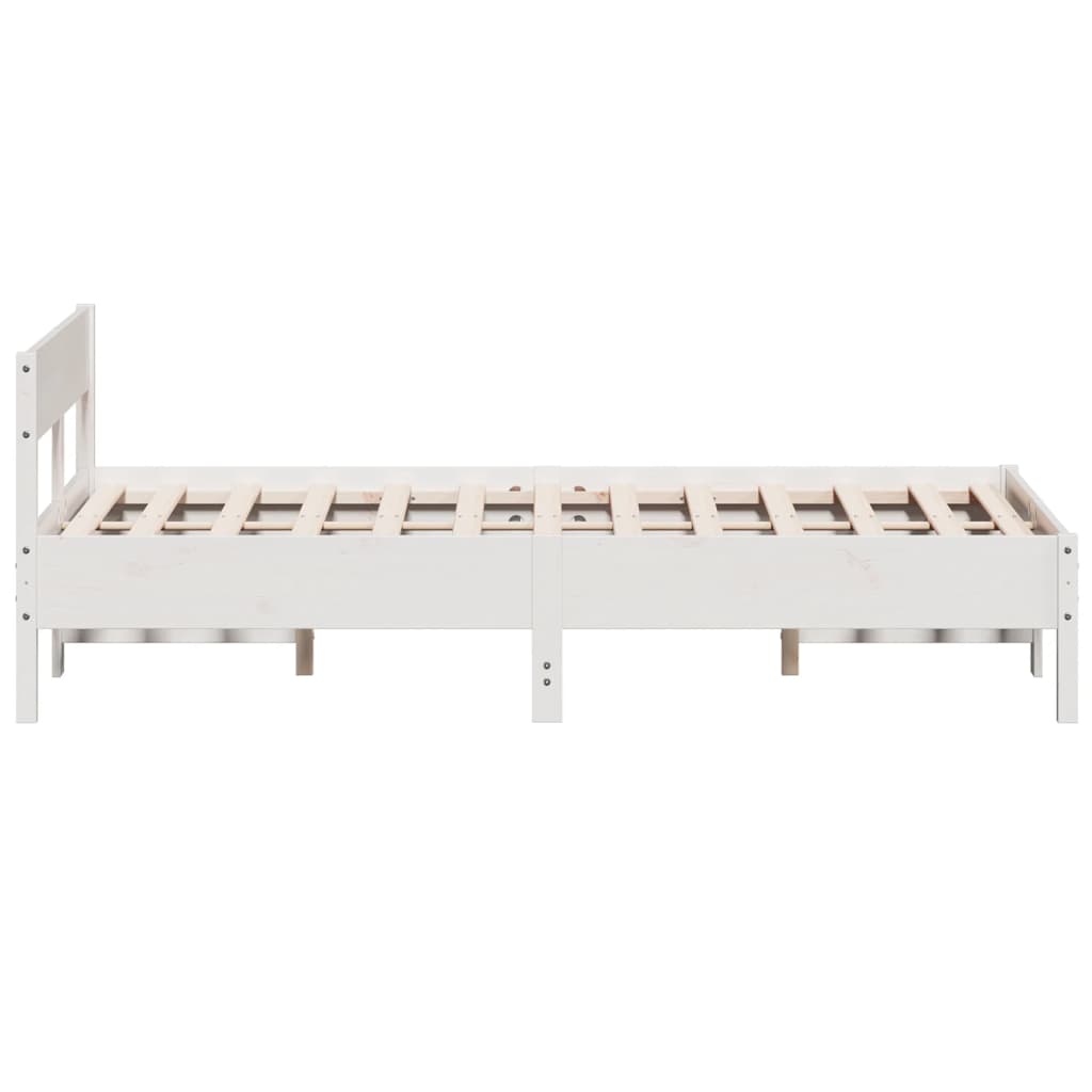 Estrutura cama c/ cabeceira 135x190 cm pinho maciço branco