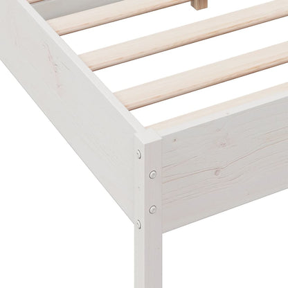 Estrutura cama c/ cabeceira 135x190 cm pinho maciço branco