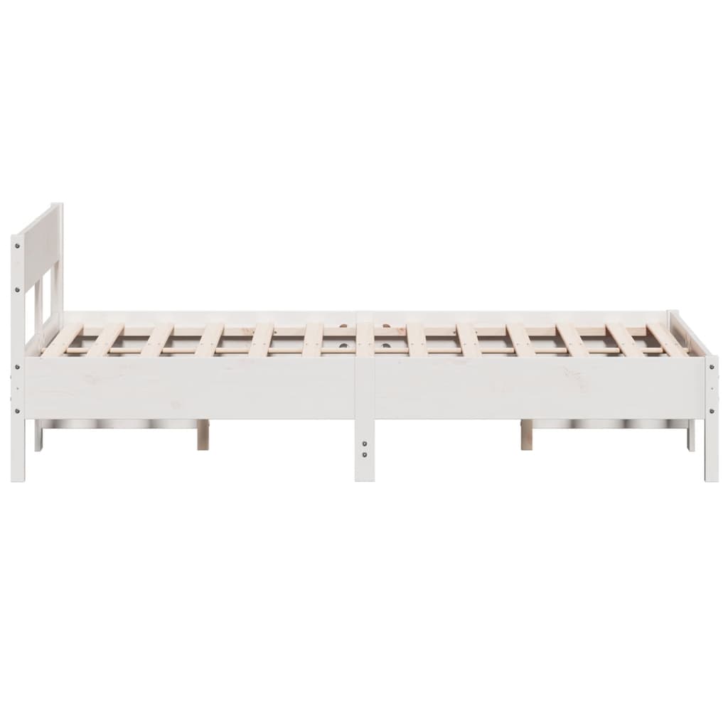 Estrutura cama c/ cabeceira 120x190 cm pinho maciço branco