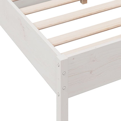 Estrutura cama c/ cabeceira 120x190 cm pinho maciço branco