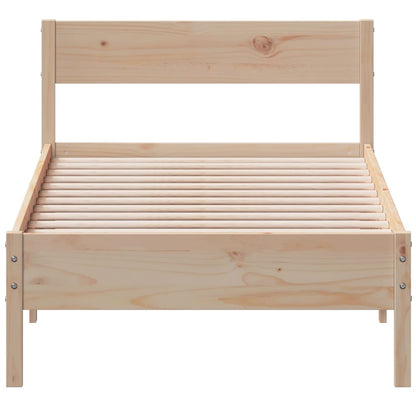 Estrutura de cama com cabeceira 90x190 cm pinho maciço